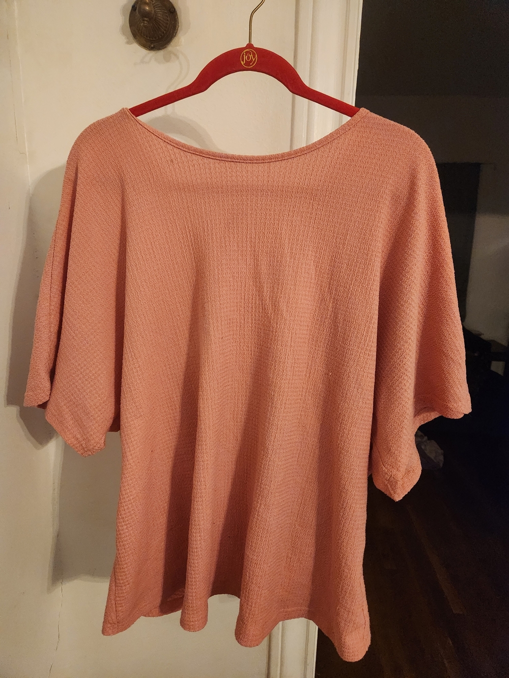 SHEIN Dusty Pink Waffle Knit Short-Sleeve Top - Picture 1 of 2